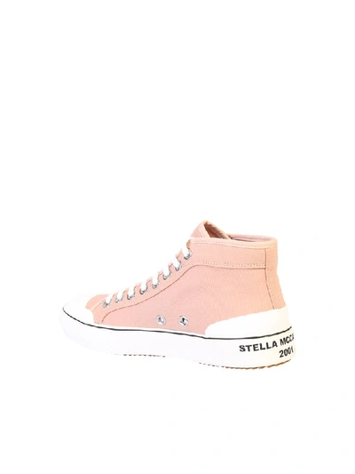 Shop Stella Mccartney Logo High Top Sneakers In Pink