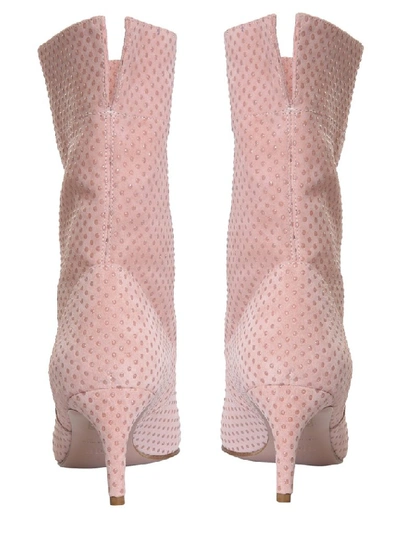 Shop Red Valentino Softies Embellished Ankle Boots In Pink