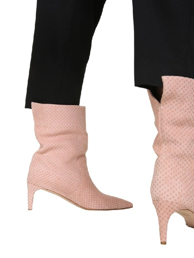 Shop Red Valentino Softies Embellished Ankle Boots In Pink