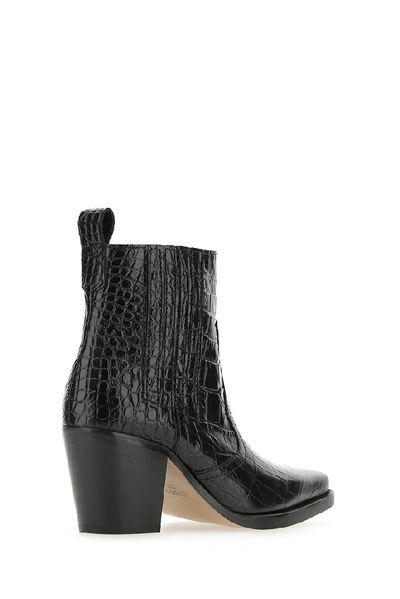 Shop Ganni Western Ankle Boots In Black