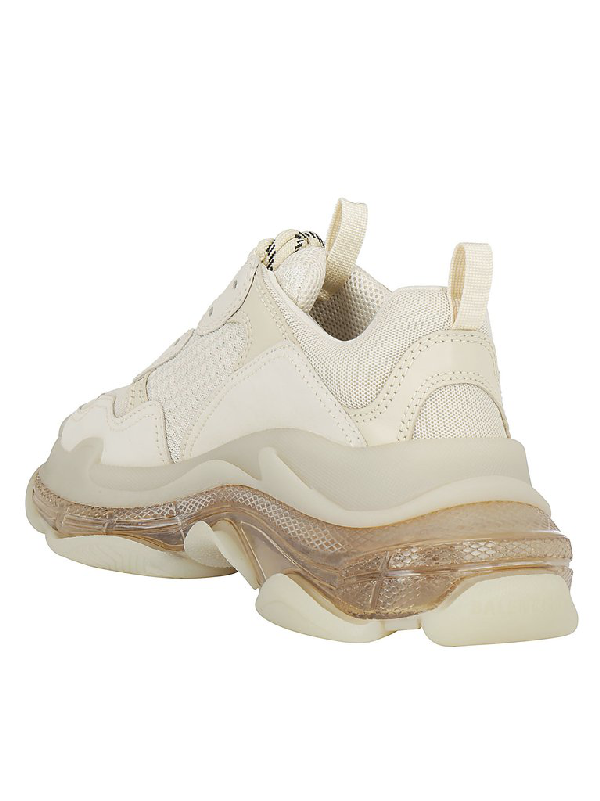 balenciaga triple s cream clear sole
