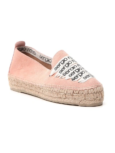 Shop Sergio Rossi Logo Detail Espadrilles In Pink