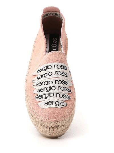 Shop Sergio Rossi Logo Detail Espadrilles In Pink