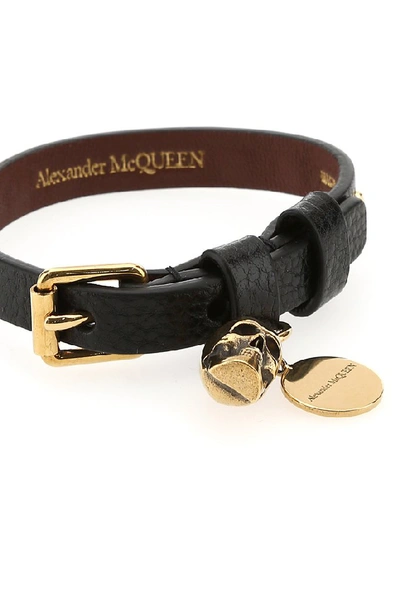 Shop Alexander Mcqueen Skull Pendant Bracelet In Black