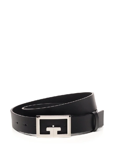 Shop Givenchy Double G Buckle Belt In Black