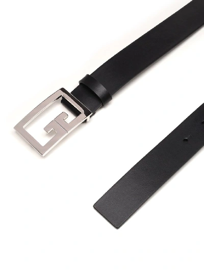 Shop Givenchy Double G Buckle Belt In Black