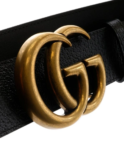 Shop Gucci Gg Signature Buckled Belt In Black