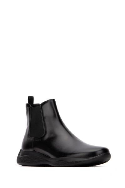 Prada Black Spazzolato Rois Chelsea Boots | ModeSens