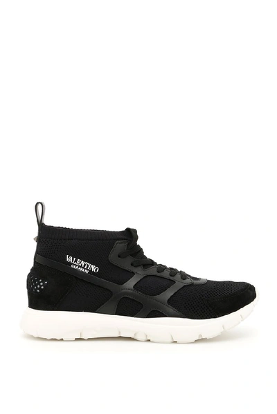 Shop Valentino Sound High Sock Sneakers In Black