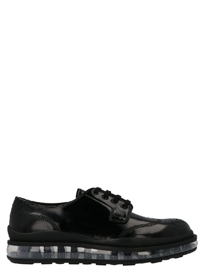 Shop Prada Derby Brogue Shoes In Black