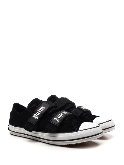 Shop Palm Angels Touch Strap Sneakers In Black