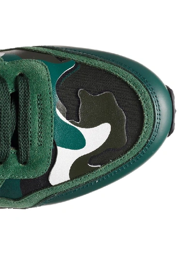Shop Valentino Garavani Camouflage Rockrunner Sneakers In Green