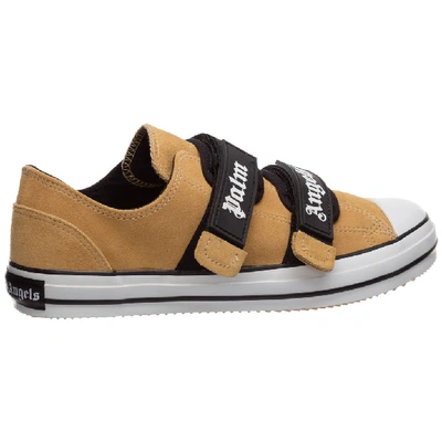 Shop Palm Angels Touch Strap Sneakers In Beige