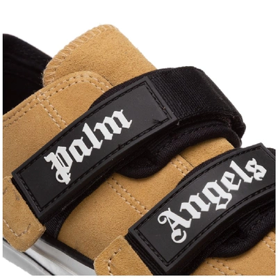 Shop Palm Angels Touch Strap Sneakers In Beige