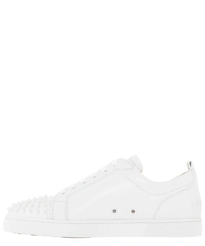 Shop Christian Louboutin Louis Junior Spiked Sneakers In White