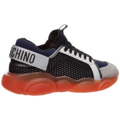 Shop Moschino Teddy Logo Strap Sneakers In Multi