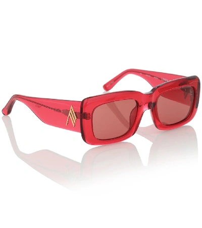 Shop Attico X Linda Farrow Marfa Sunglasses In Red