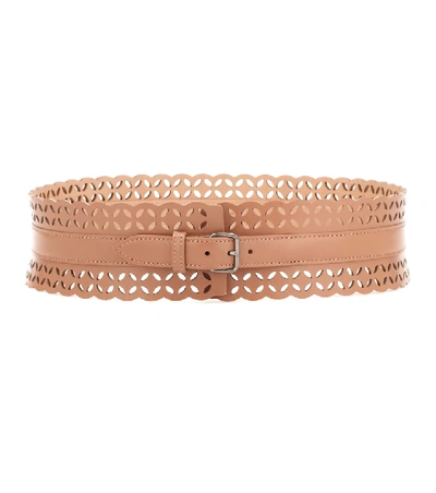 Shop Alaïa Leather Belt In Brown