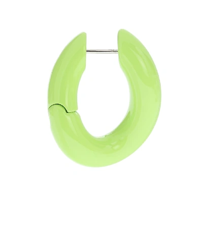 Shop Balenciaga Loop Earrings In Green