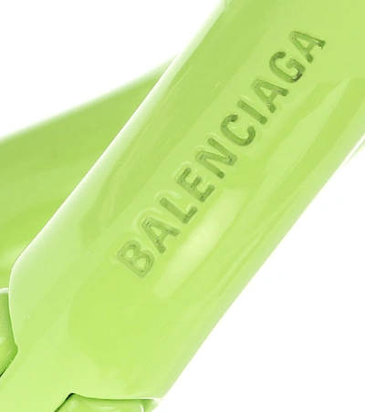 Shop Balenciaga Loop Earrings In Green