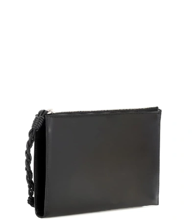 Shop Jil Sander Tangle Leather Wallet In Black