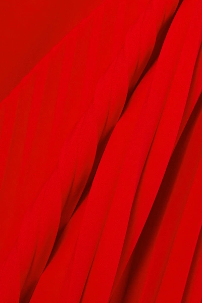 Shop A.w.a.k.e. Asymmetric Pleated Cady Maxi Skirt In Red