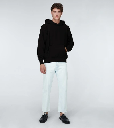 Shop Les Tien Cotton Hooded Sweatshirt In Black