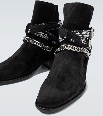 Shop Amiri Bandana Buckle Ankle Boots In Black