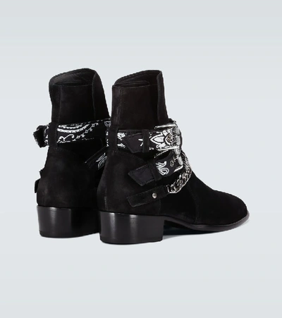 Shop Amiri Bandana Buckle Ankle Boots In Black