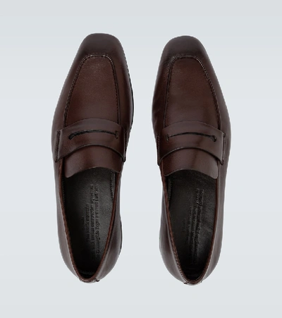 Shop Ermenegildo Zegna L'asola Leather Loafers In Brown