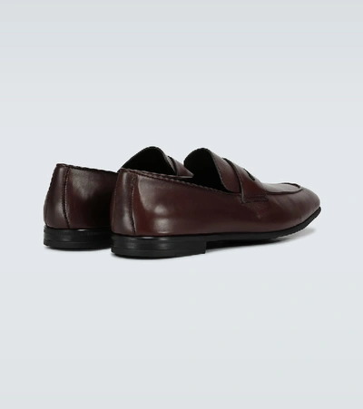 Shop Ermenegildo Zegna L'asola Leather Loafers In Brown