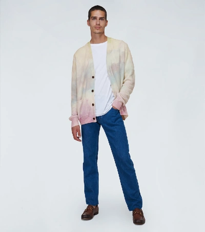 Shop Amiri Tie-dyed Cashmere-blend Cardigan In Multicoloured