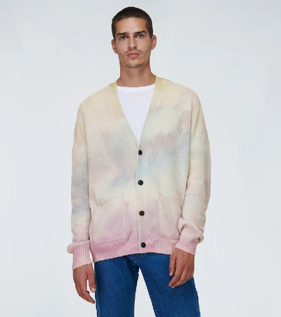 Shop Amiri Tie-dyed Cashmere-blend Cardigan In Multicoloured