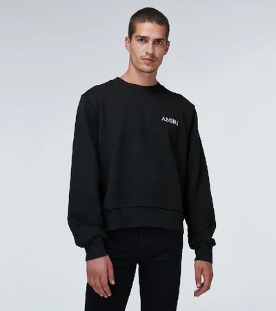 Shop Amiri Cotton Crewneck Sweatshirt In Black