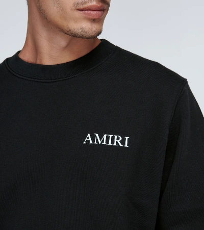 Shop Amiri Cotton Crewneck Sweatshirt In Black