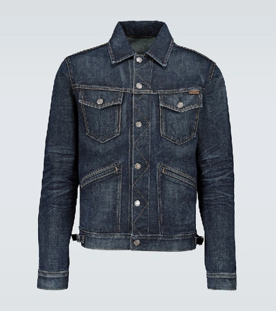 Shop Tom Ford Icon Denim Jacket In Blue