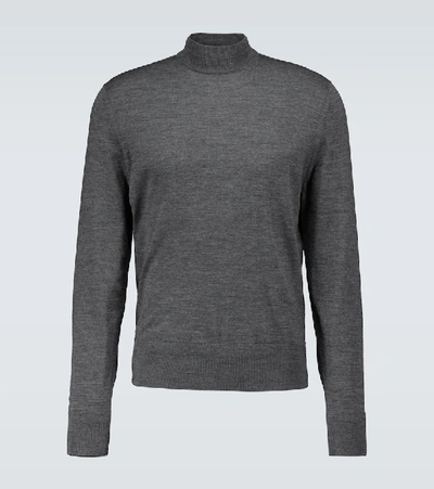 Shop Tom Ford Wool Mock Neck Sweater In Grey