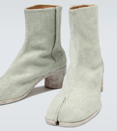 Shop Maison Margiela Tabi High-ankle Leather Boots In Grey