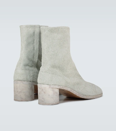 Shop Maison Margiela Tabi High-ankle Leather Boots In Grey