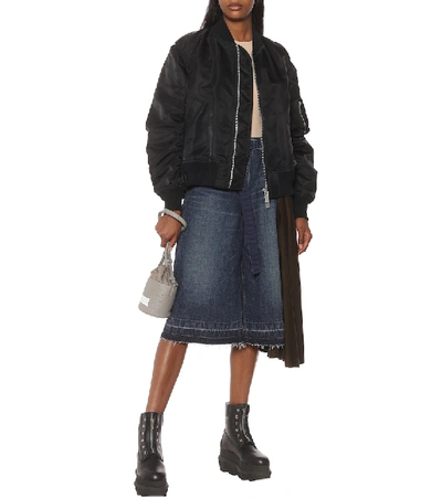 Sacai Nylon Bomber Jacket In Black