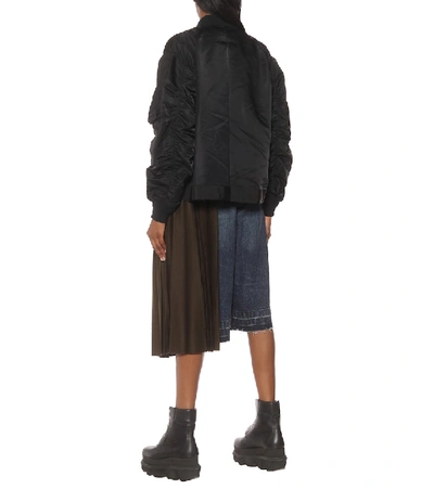 Sacai Nylon Bomber Jacket In Black