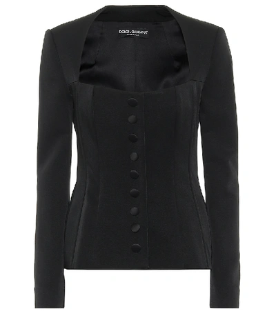 Shop Dolce & Gabbana Satin Jacket In Black