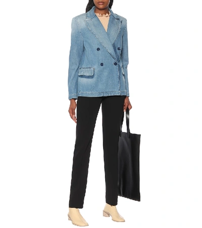 Shop Mm6 Maison Margiela Denim Blazer In Blue