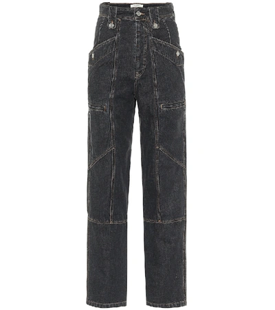 Shop Isabel Marant Étoile High-rise Straight Jeans In Black
