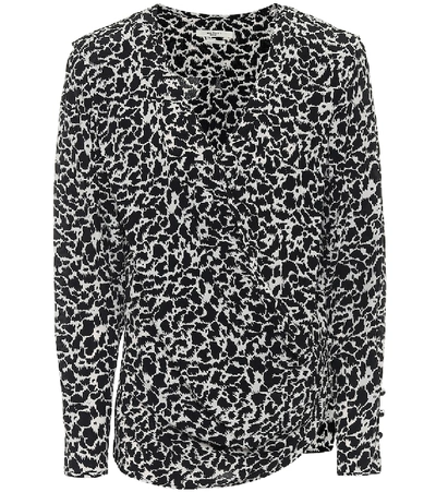 Isabel Marant Étoile Leopard-print Wrap Blouse In Black