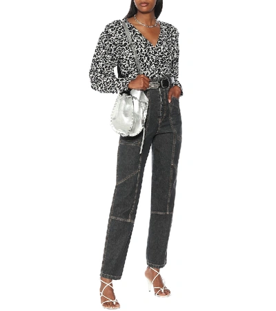 Isabel Marant Étoile Leopard-print Wrap Blouse In Black