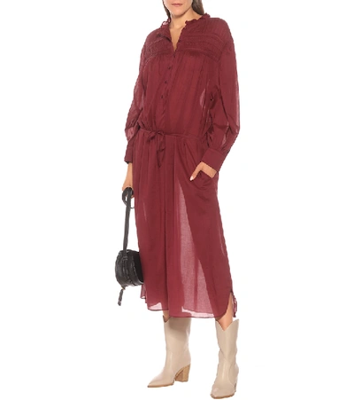 Shop Isabel Marant Étoile Perkins Cotton Voile Maxi Dress In Red