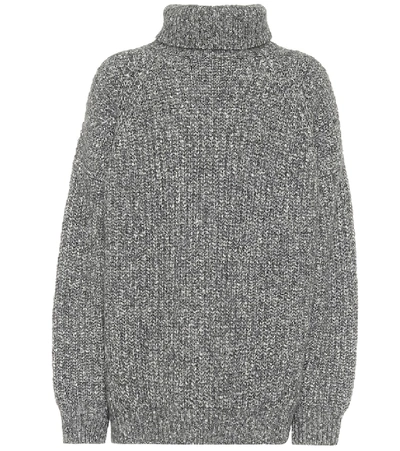 Shop Isabel Marant Étoile Tonya Cotton-blend Turtleneck Sweater In Grey