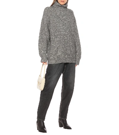 Shop Isabel Marant Étoile Tonya Cotton-blend Turtleneck Sweater In Grey