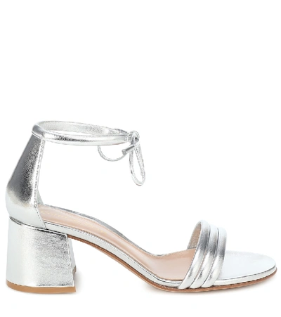Shop Gianvito Rossi Sydney 60 Leather Sandals In Silver